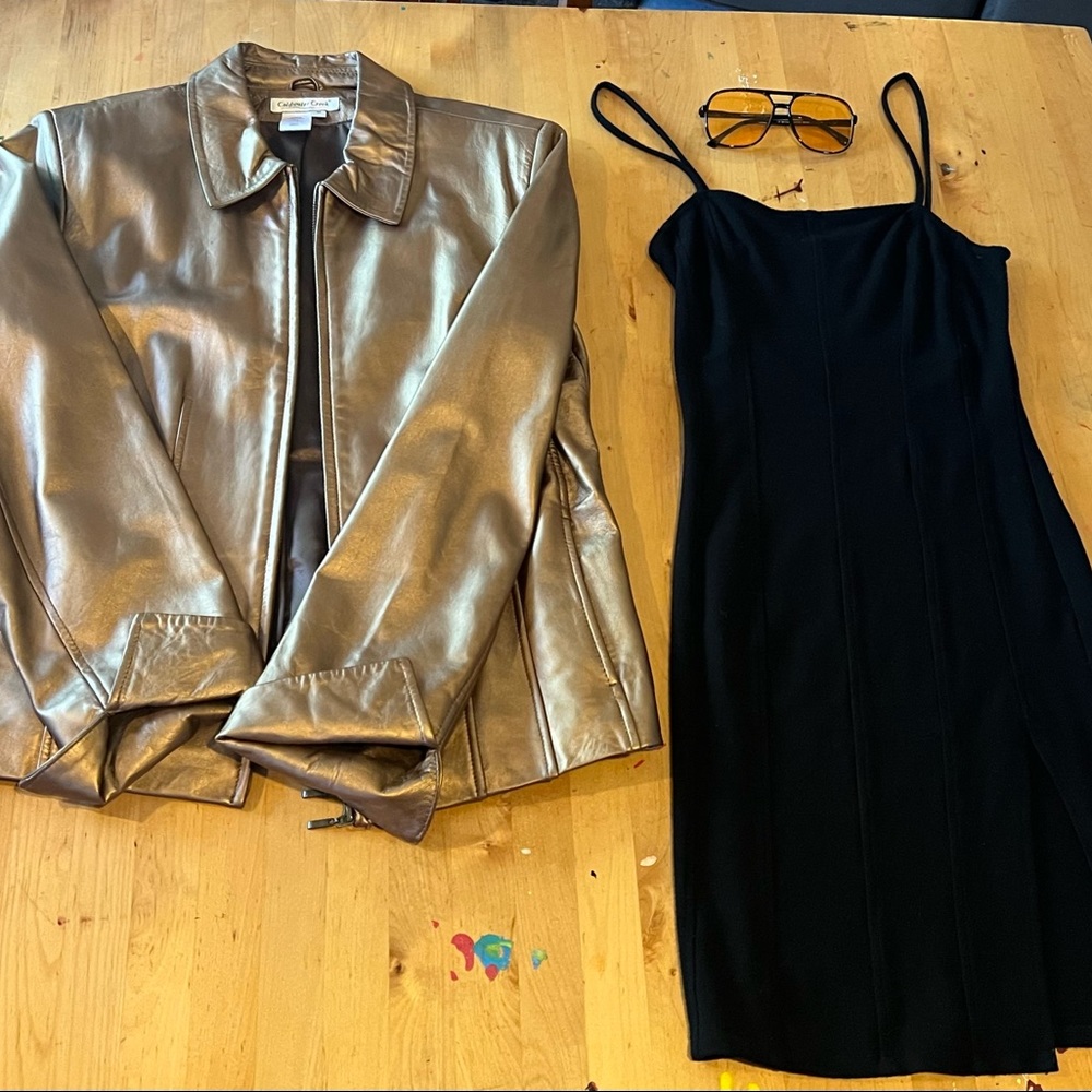 100% REAL Leather Jacket: Gold